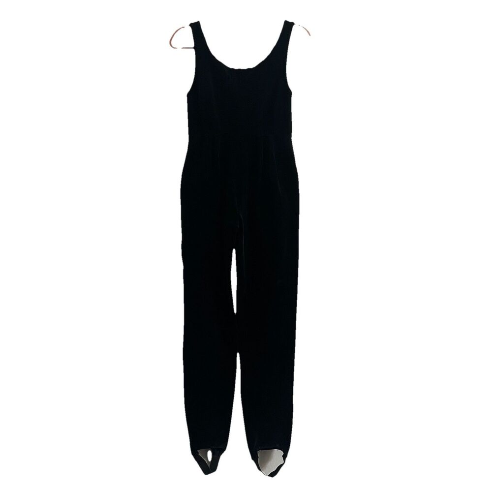 Vintage 90s DKNY Velvet Jumpsuit Pleated Waist Scoop Back Cinched Ballet Size 2